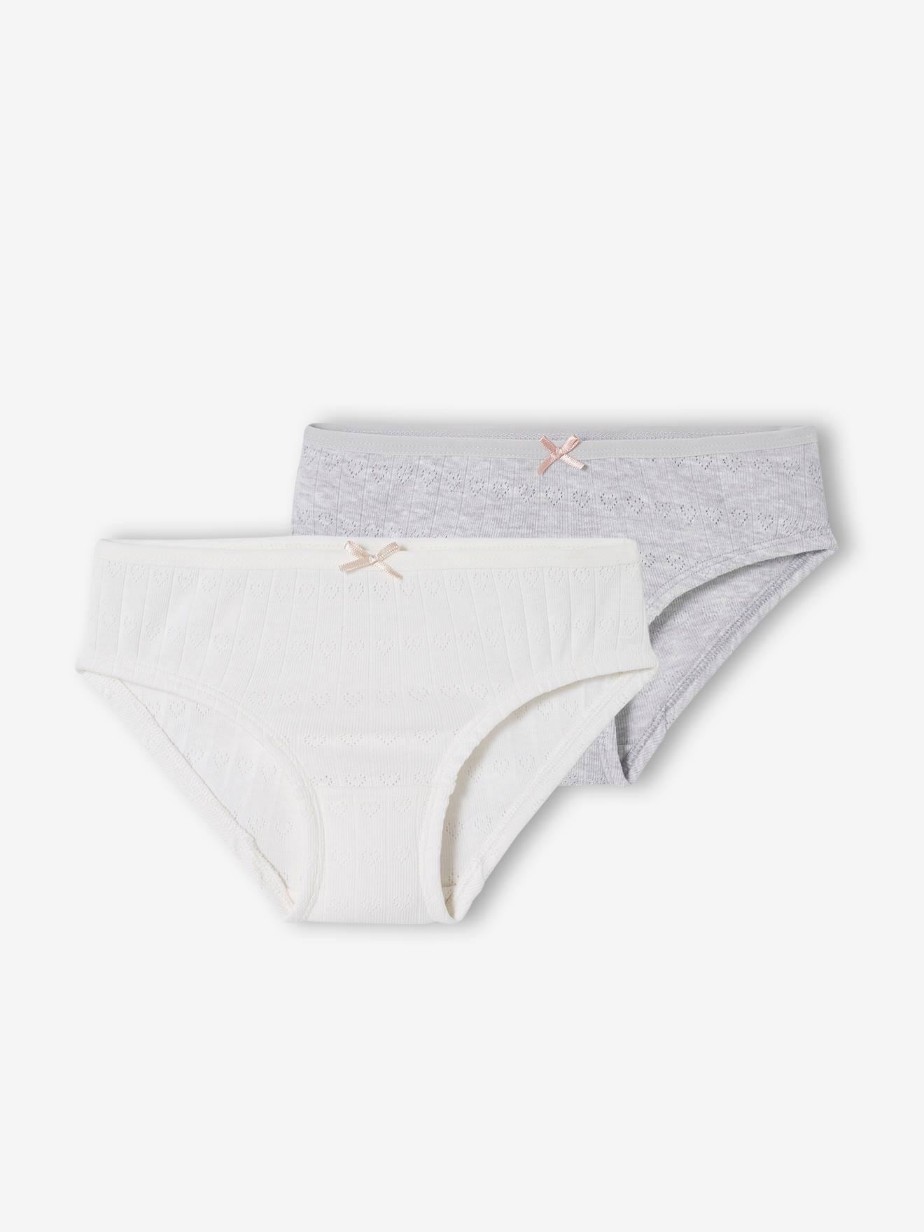 Lot de 2 culottes en maille ajourée fille lot ivoire