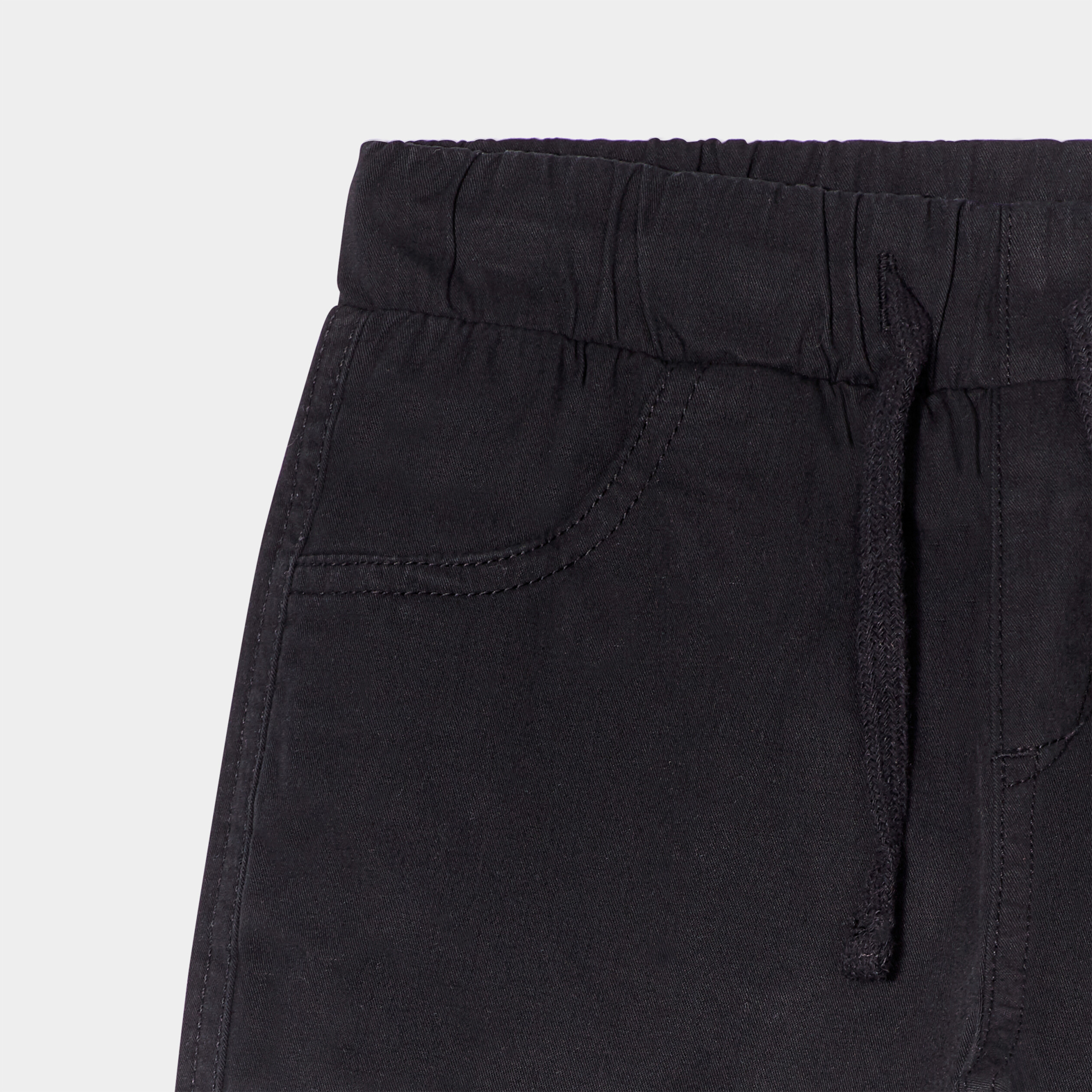 Pantalon regular taille élastiquée coton noir garçon | La Halle