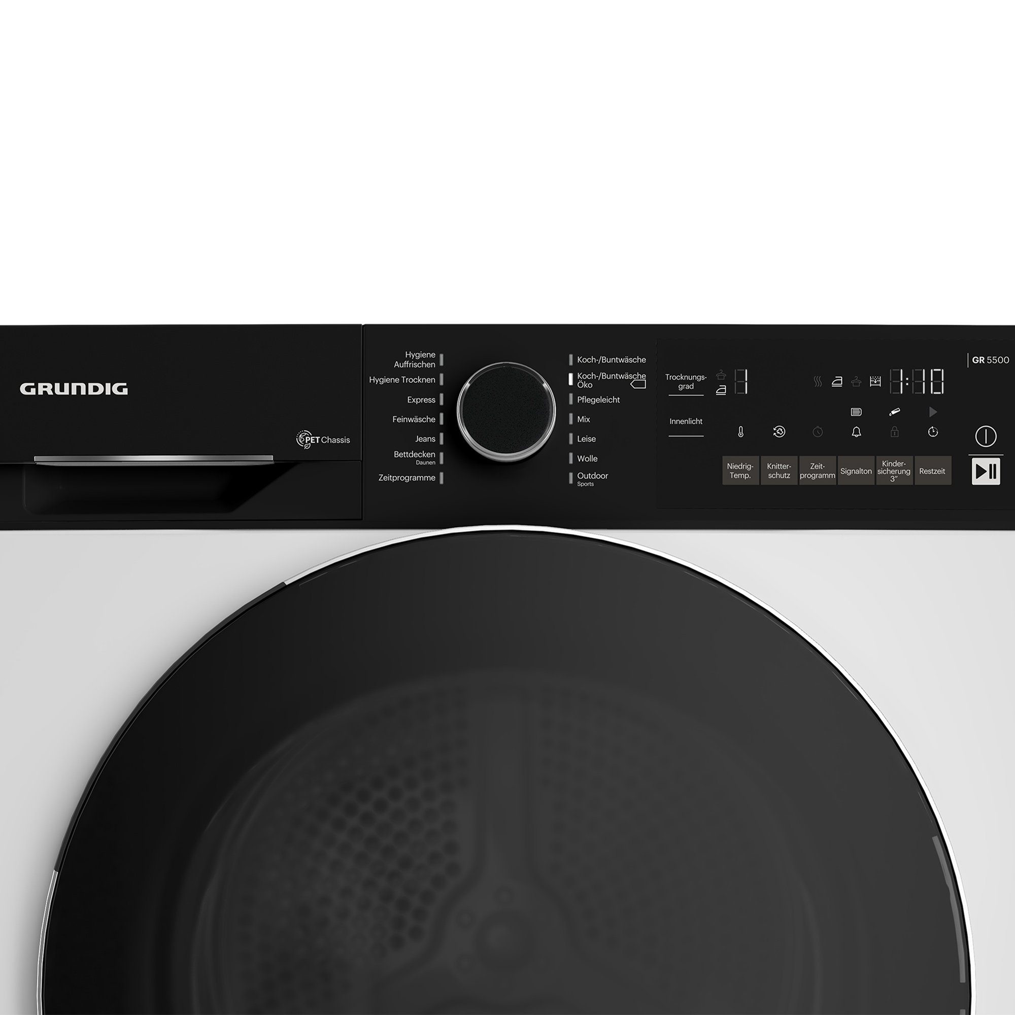 Grundig Wärmepumpentrockner Inverter Eco Motor GT57924, 9 kg, Digitales Display, Edelstahltrommel, Sensortrocknung, 14 Programme