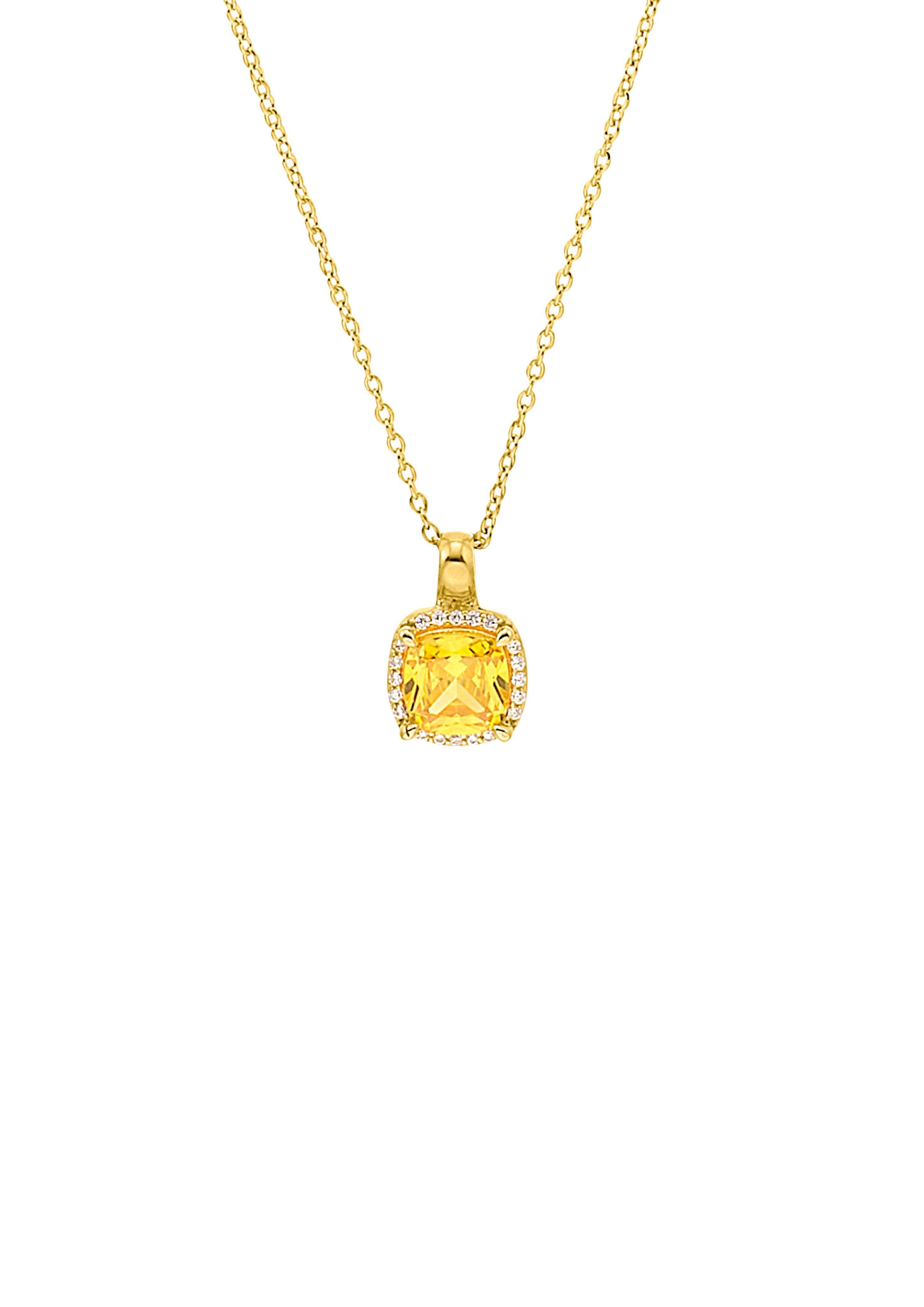 Vergoldete Halskette mit Zirkonia-Anhänger  6009642-19E0
