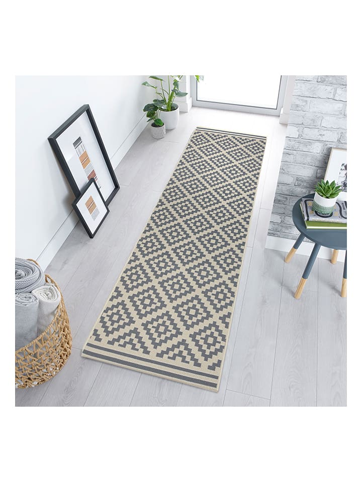 Flair Rugs Outdoor-Läufer in Anthrazit/ Beige günstig kaufen