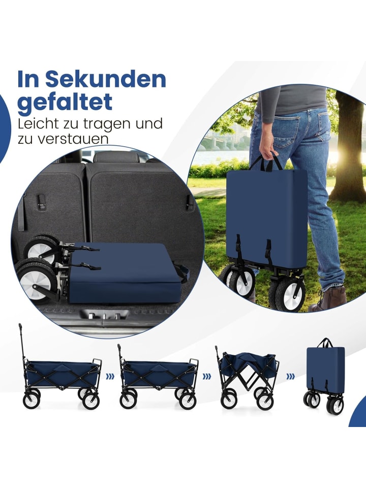 COSTWAY Bollerwagen faltbar in Blau günstig kaufen onesize