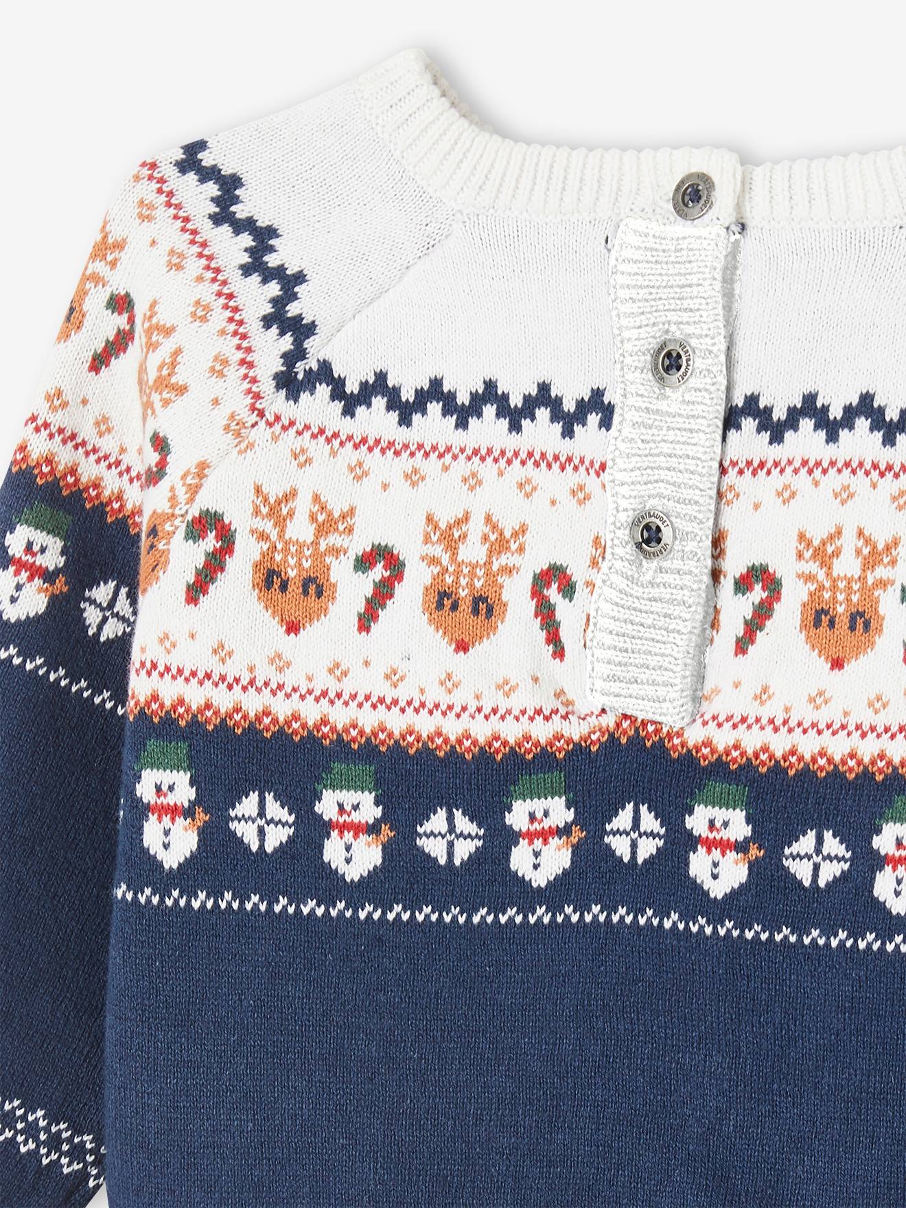 Vertbaudet Baby Weihnachtspullover, Jacquardstrick Oeko-Tex - marine