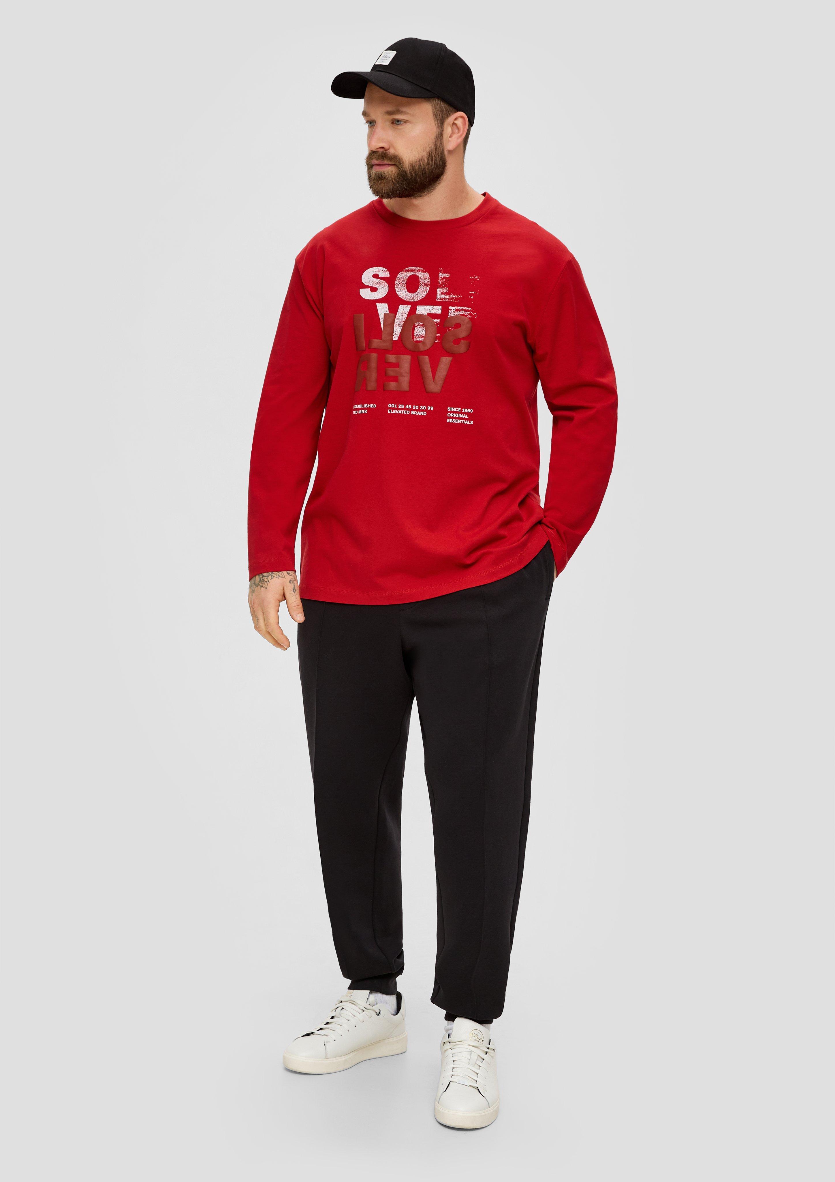 Longsleeve mit gummiertem Label-Print  2143244-31D1