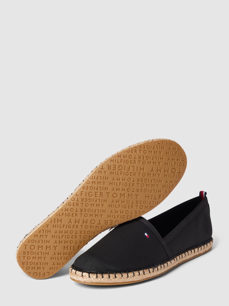 Espadrilles mit Label-Stitching in schwarz