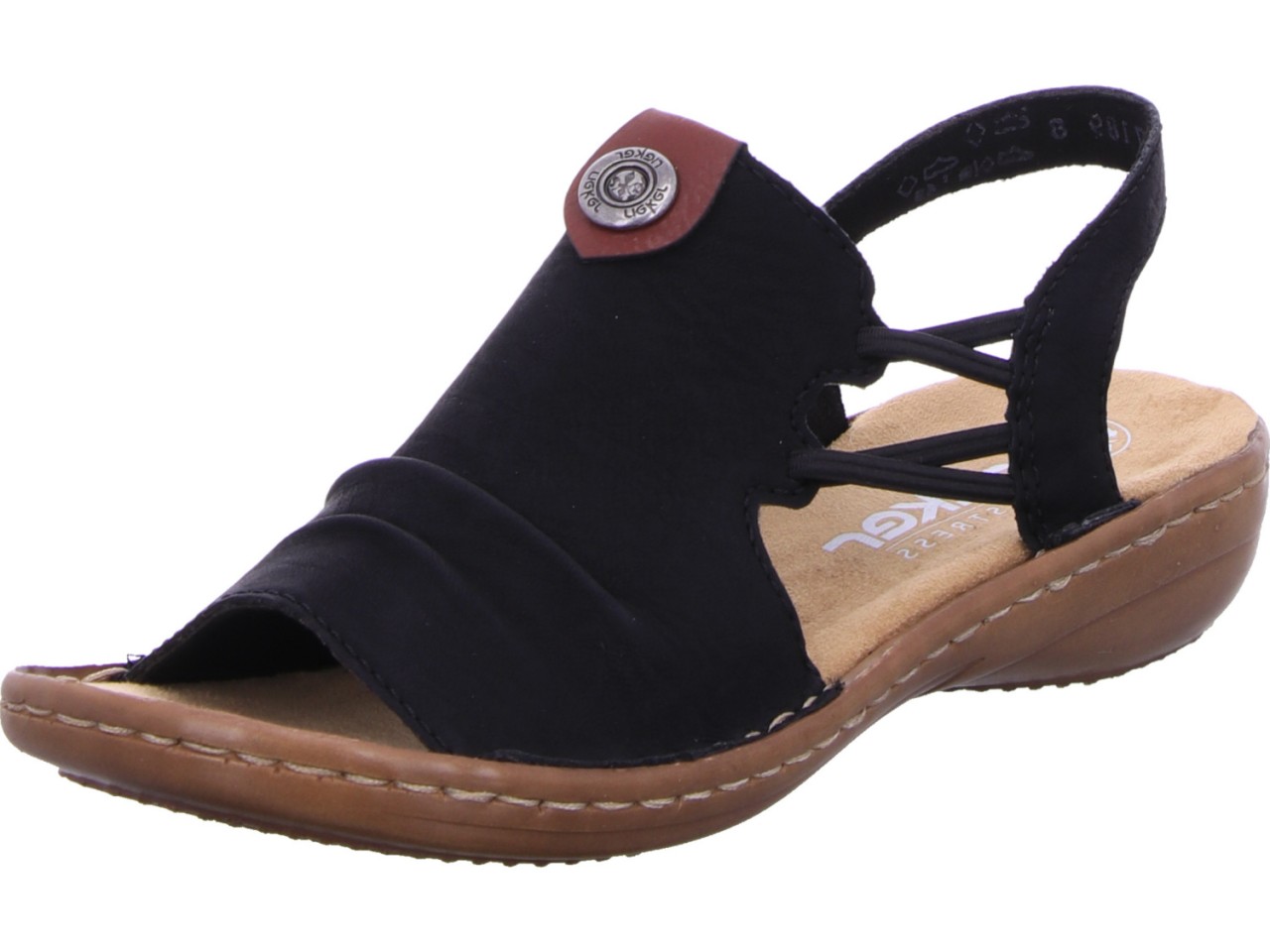RIEKER Klassische Sandalen schwarz