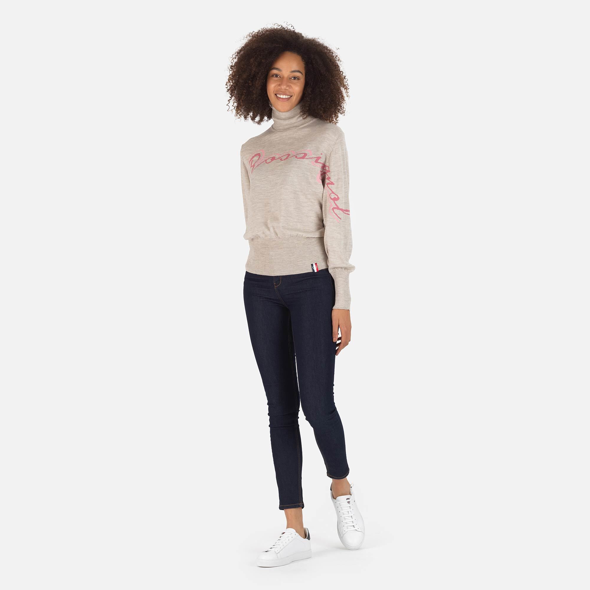 Pull en maille à col roulé Signature Femme