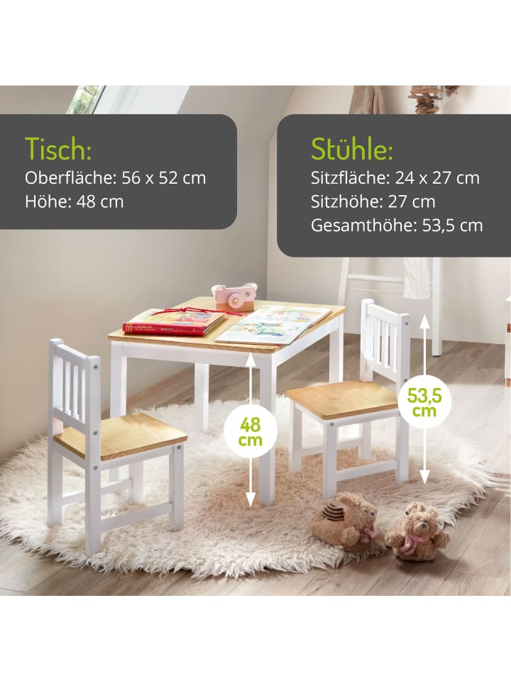 BOMI 3-tlg. Kindersitzgruppe Amy in Natur / weiß günstig kaufen onesize
