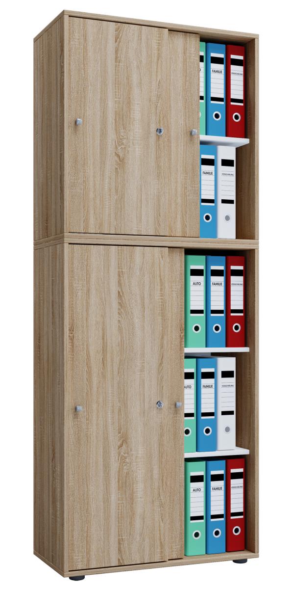 VCM Büroschrank Lona XXL mit Schiebetüren Sonoma-Eiche