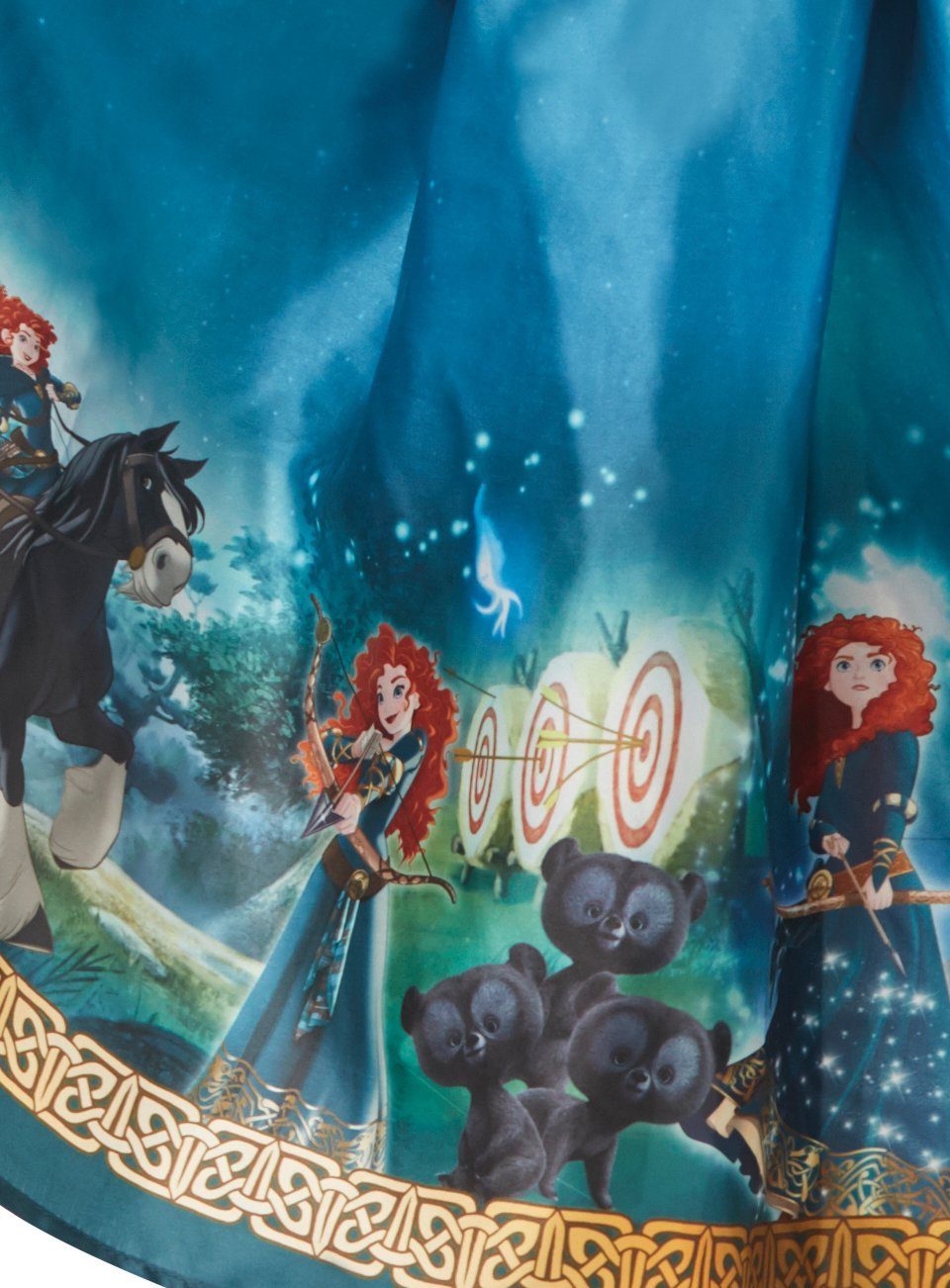Rubie´s Kostüm  Prinzessin Merida Dream Kinderkostüm, Traumhaftes Prinzessinnenkleid mit Szenen aus dem -Spielfilm