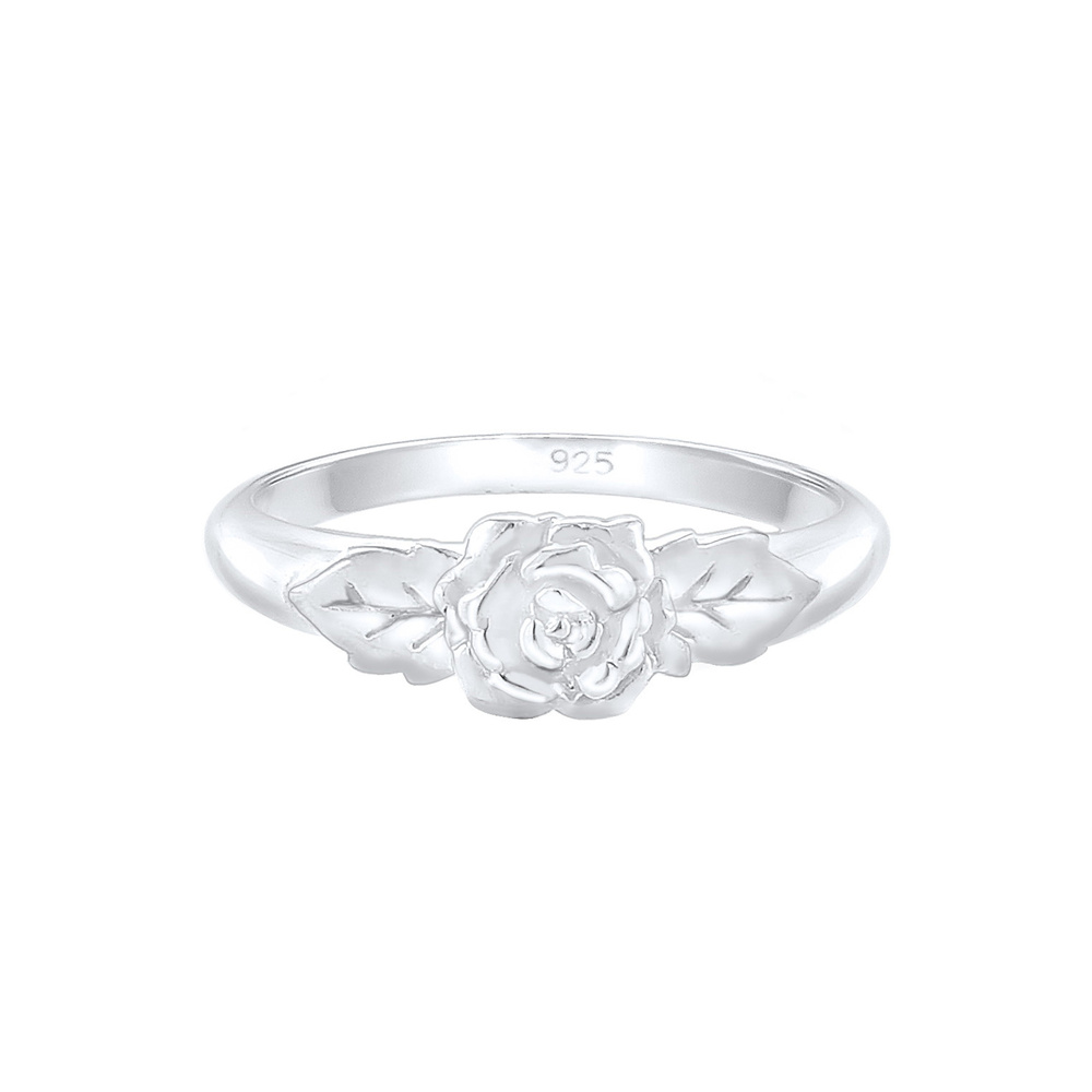 Elli Elli Bague Femmes Bande Roses Symbole Floral Vintage Look en Argent Sterling 925 Bague