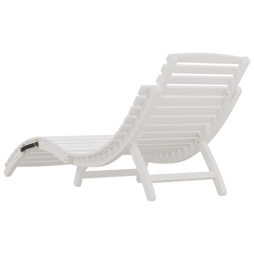 vidaXL Wellnessliege Sonnenliege Weiß 184x55x64 cm Massivholz Akazie