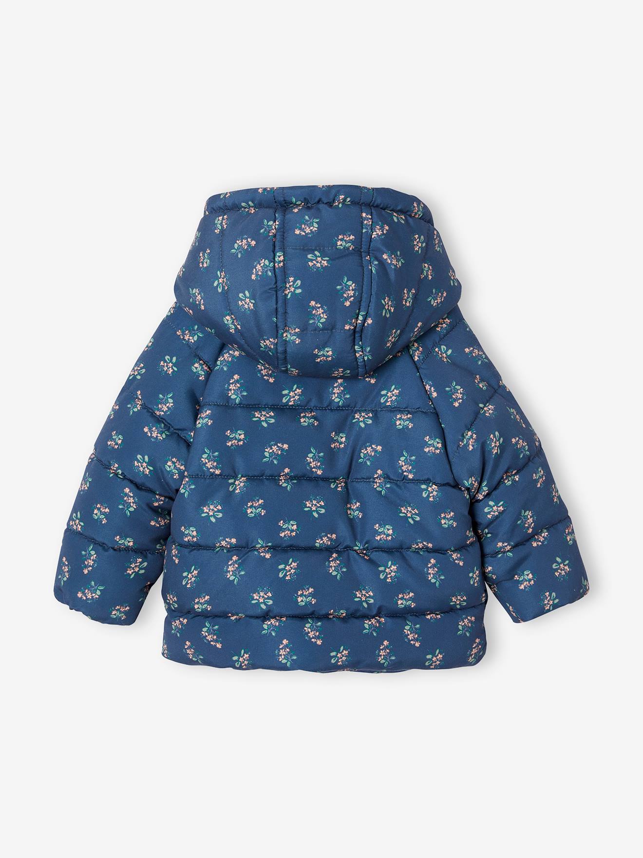 Vertbaudet Gefütterte Baby Steppjacke, Wickelform, Recycling-Polyester - dunkelblau