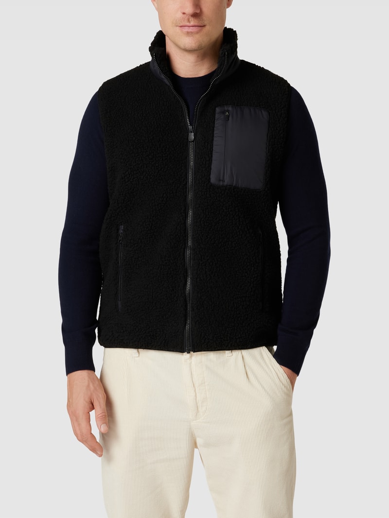 Weste mit Label-Patch Modell 'ISMAEL' in schwarz