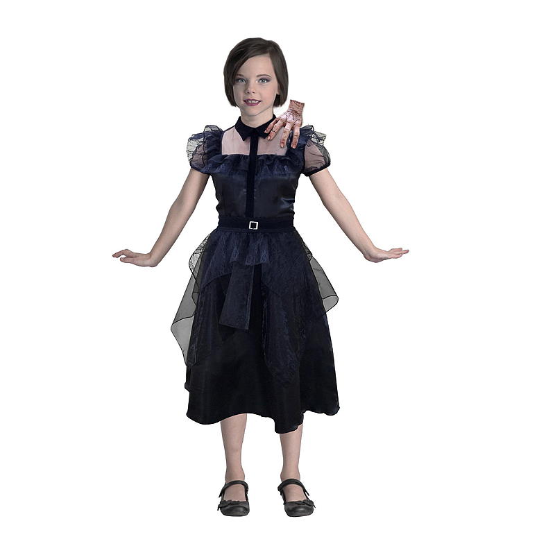 Time 2 Change Halloweendrakt str 130-140 cm sort ravn