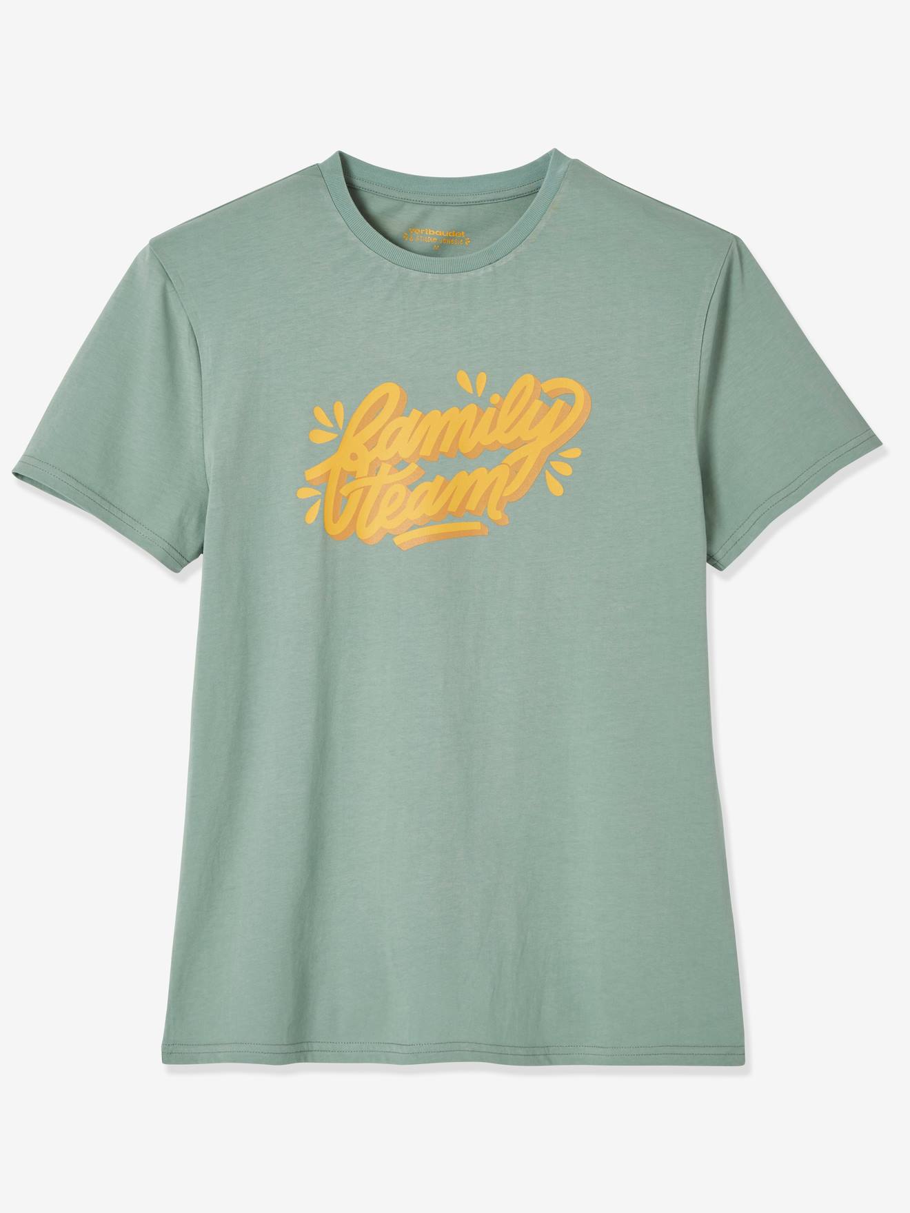 T-shirt Family team homme collection capsule vertbaudet et Studio Jonesie en coton bio tilleul