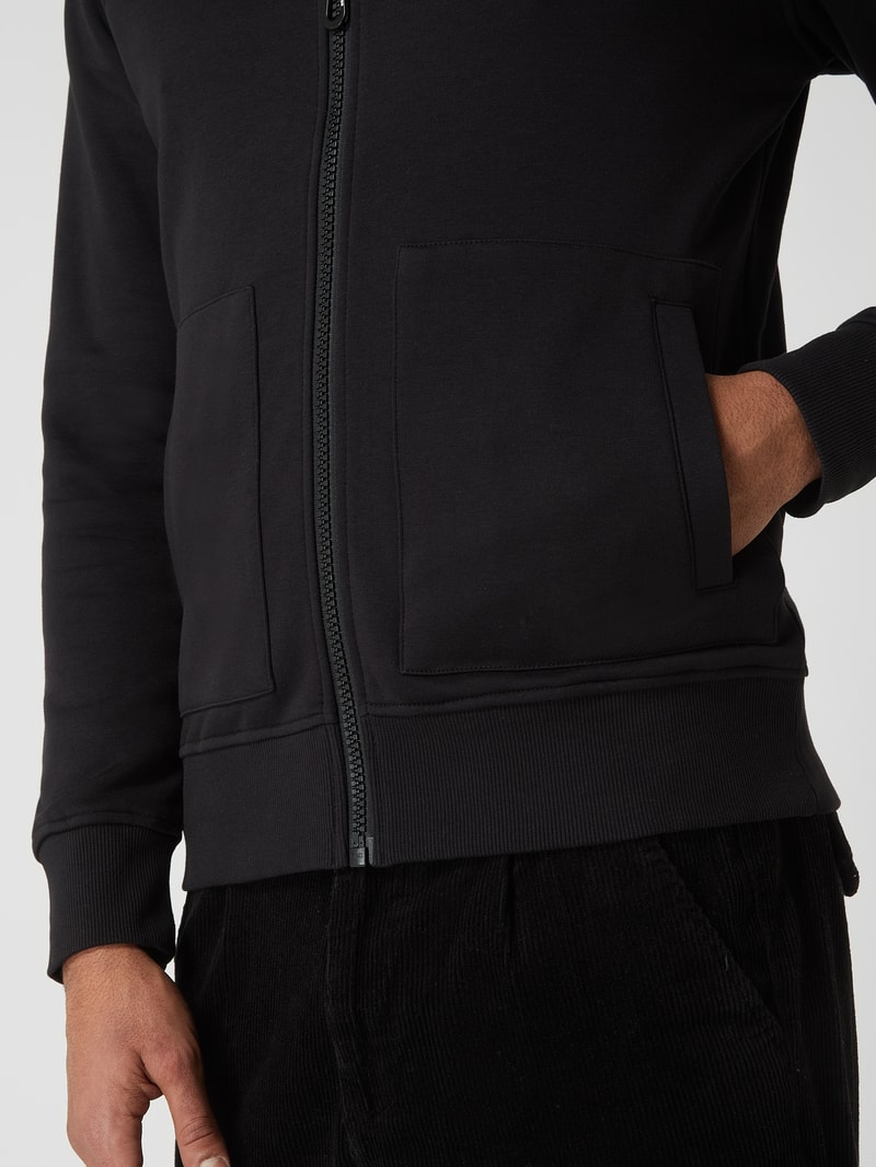 Sweatjacke mit Kapuze in schwarz