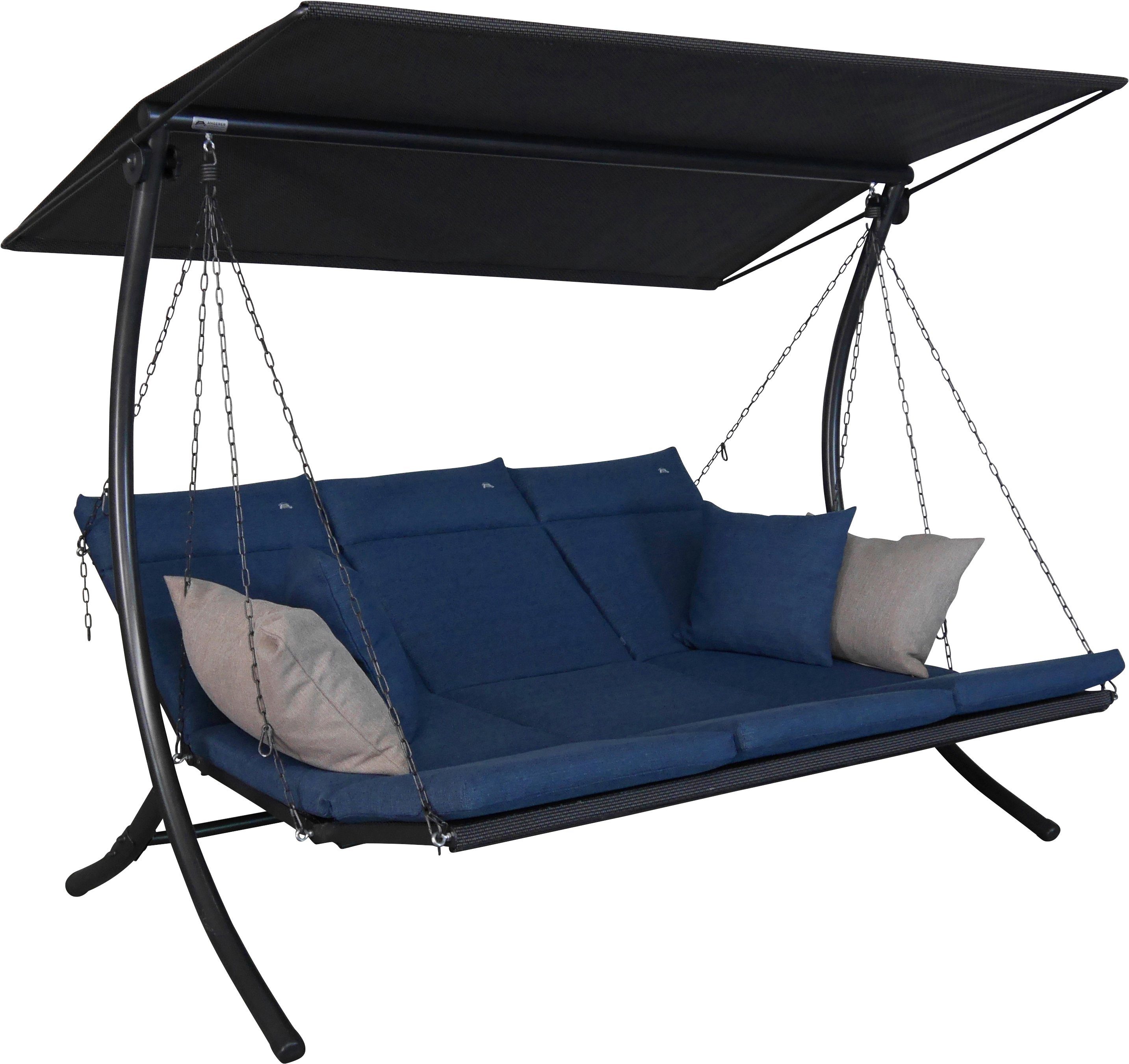 Angerer Freizeitmöbel Hollywoodschaukel Swing Smart denim, 3-Sitzer, Bettfunktion