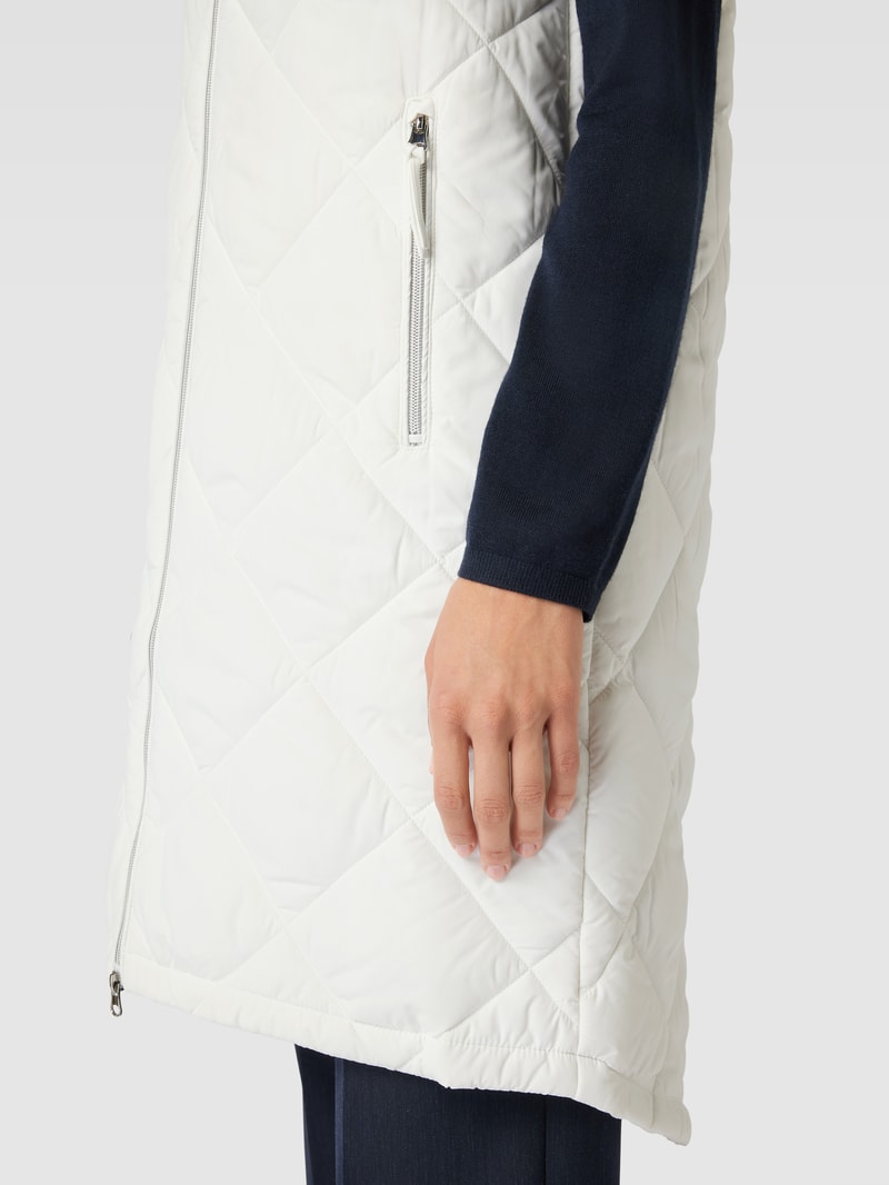 Steppweste mit Kapuze in offwhite