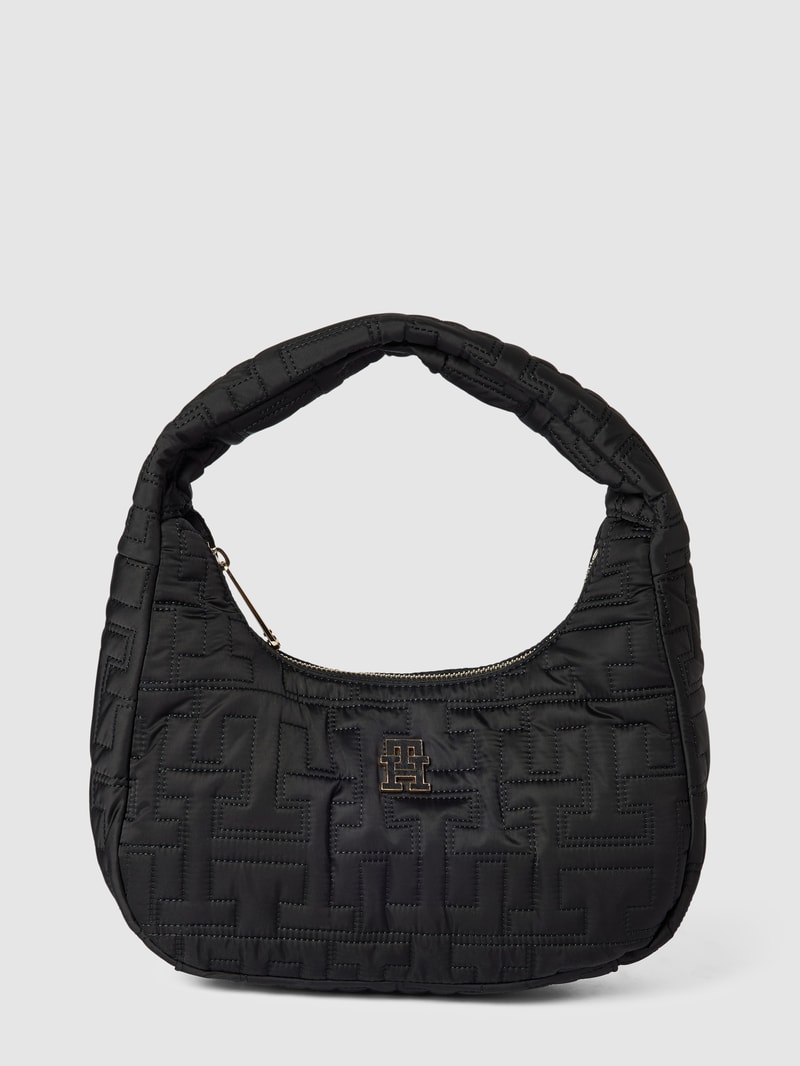 Hobo Bag mit Label-Details in schwarz