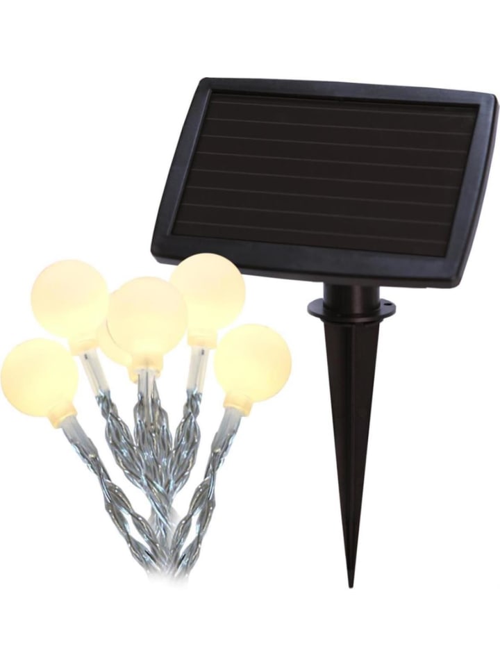 STAR Trading LED Solar Lichterkette 20 warmweiße Mini Kugeln Lichtsensor L: 4,75m günstig kaufen onesize