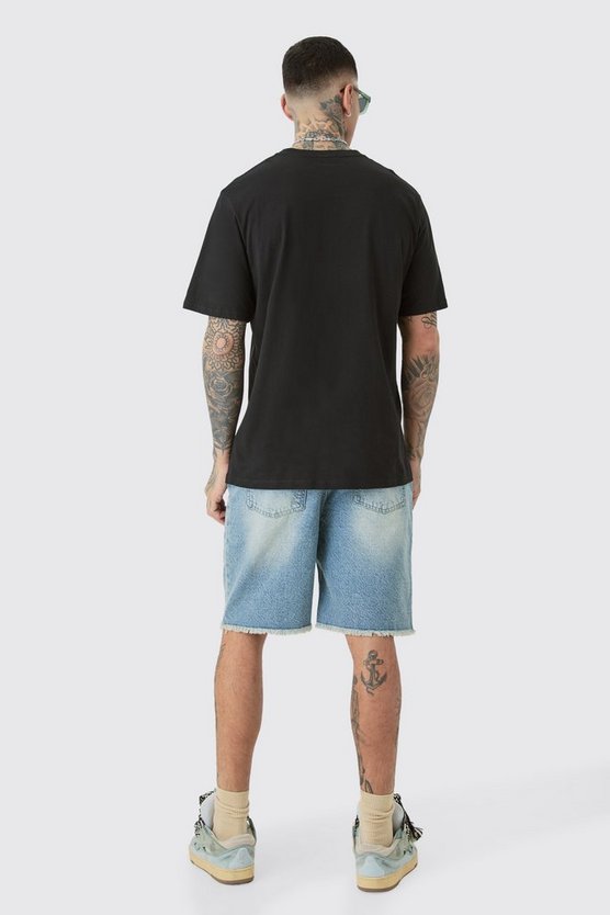 Tall gespleißtes T-Shirt in Schwarz