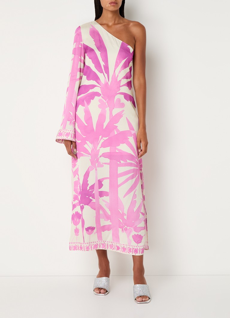 Μάξι φόρεμα Fabienne Chapot Luana με One Shoulder Leaf Print