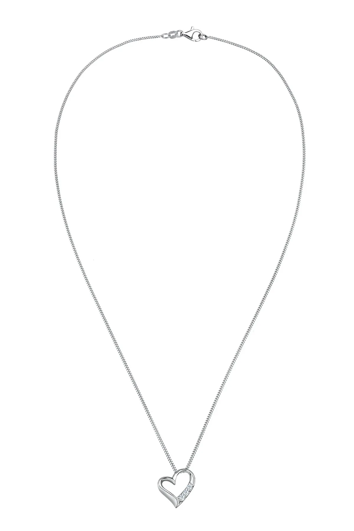 ELLI  Halskette Herz Ewigkeit Diamant (0,045 ct.) 925 Silber