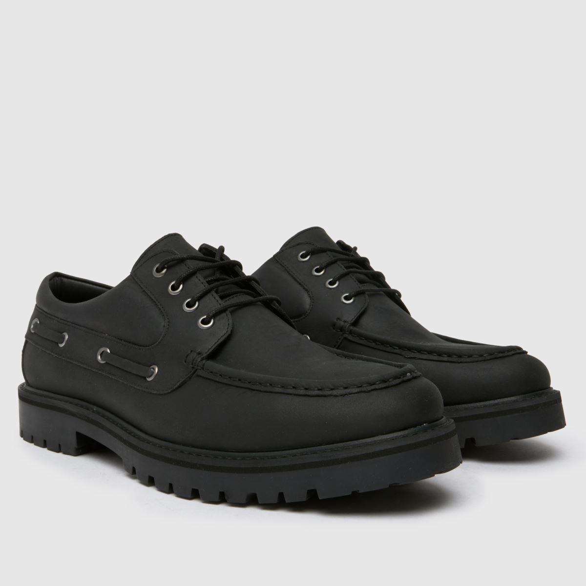 Schuh Patrick – Svarta läderskor med snörning