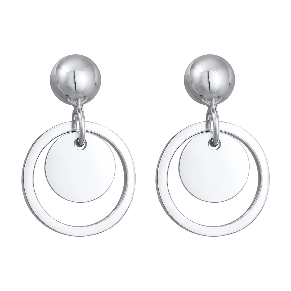 Elli Elli Boucles d'Oreilles Femmes pendentif d'oreilles rond plaquette géo tendance e Boucles d'oreilles