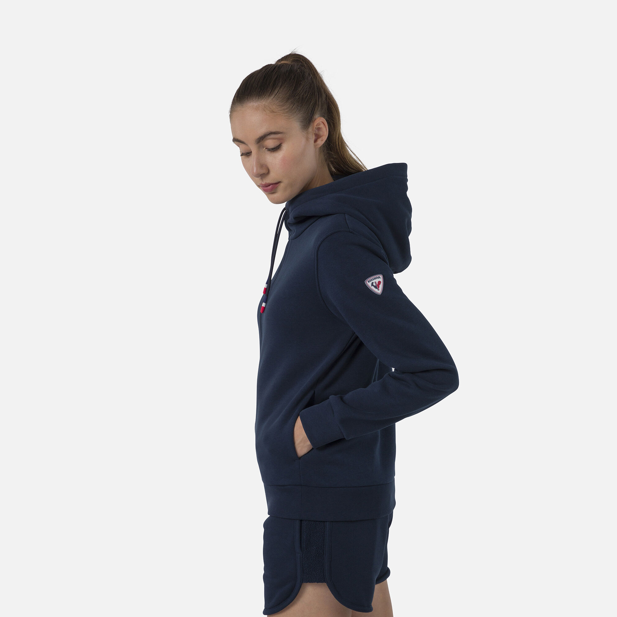 Sweat à capuche zippé molletonné Logo Femme