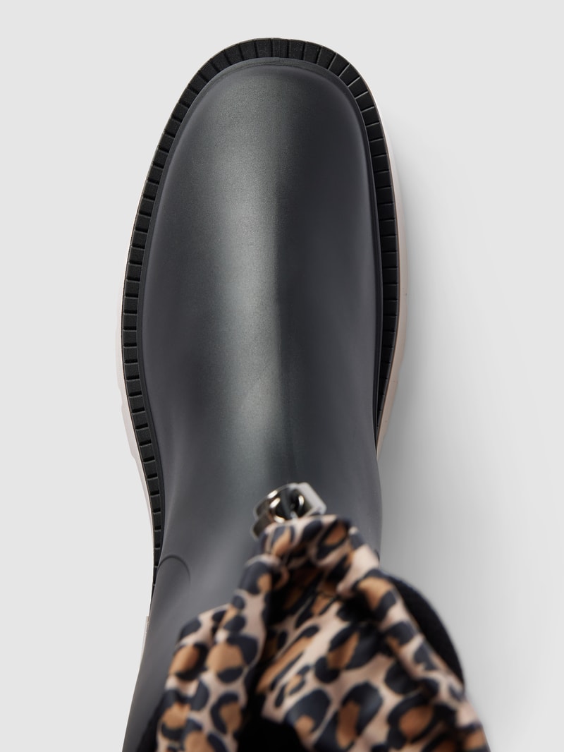 Gummistiefel mit Animal Print in schwarz