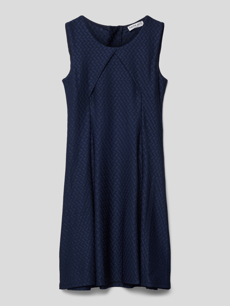 Kleid mit Strukturmuster in marineblau
