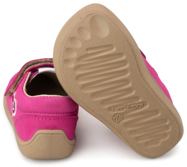 bar3foot Elf ~ Step Leder Sneaker ~ Herz Pink