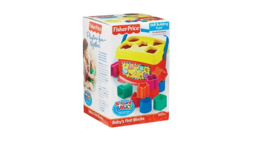 Fisher-Price Babys erste Bausteine, Motorikwürfel, Steckspiel, Bauklötze, Steckwürfel