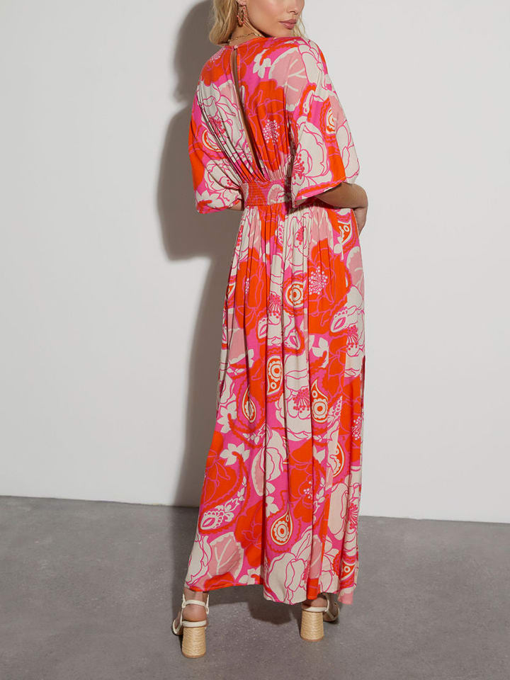 Milan Kiss Kleid in Orange/ Creme günstig kaufen