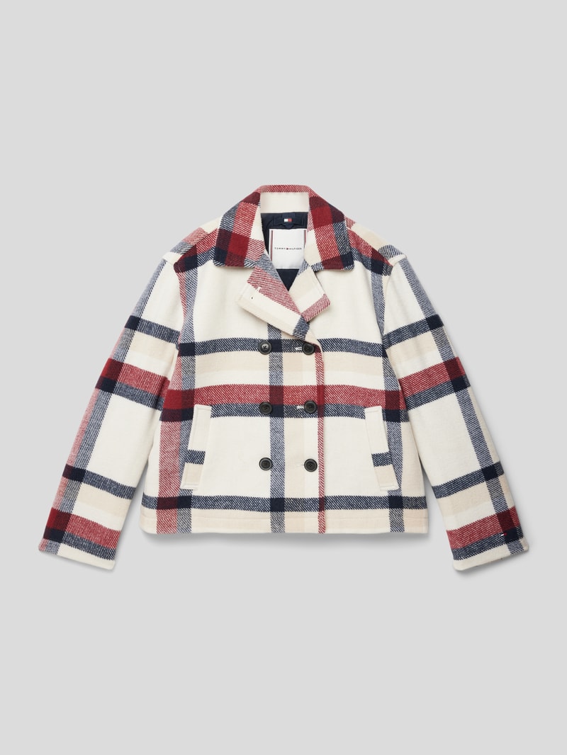 Jacke mit Tartan-Karo in ecru