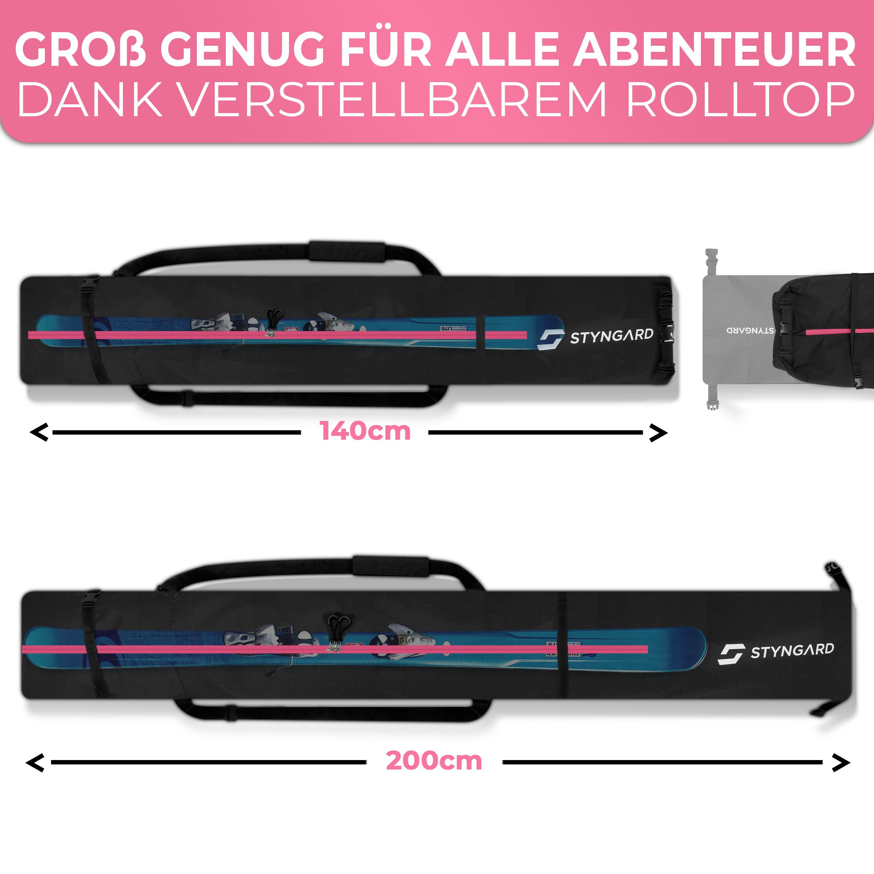 Styngard Skitasche HELSINKI, Skisack mit Rolltop [140 cm bis 200 cm]