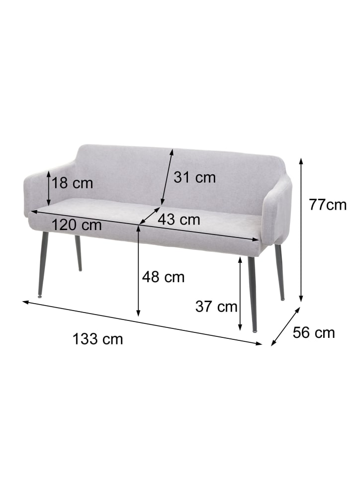 MCW Sitzbank J13 mit Rückenlehne und Armlehne, Grau günstig kaufen onesize