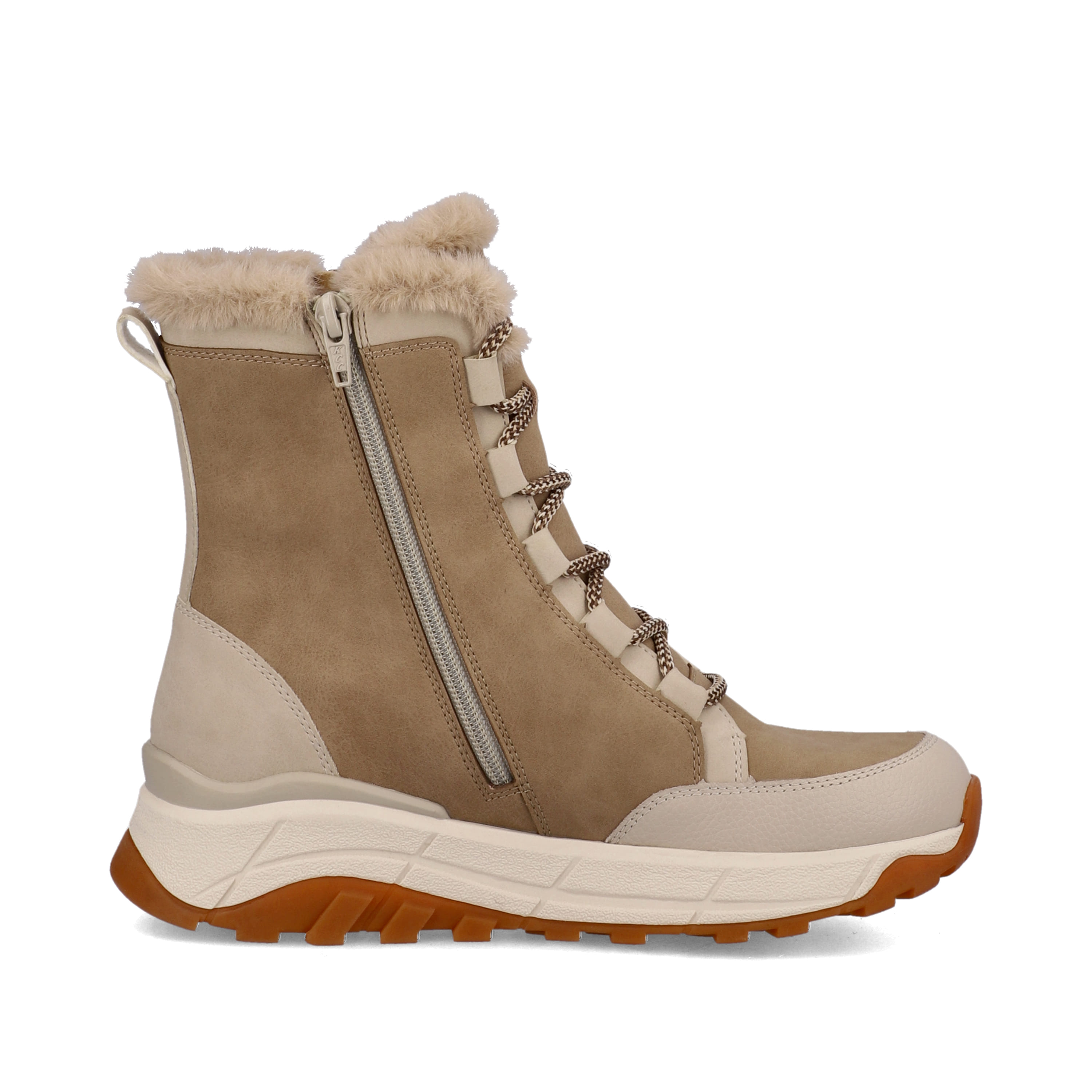 Rieker Damen Schnürstiefel creme beige