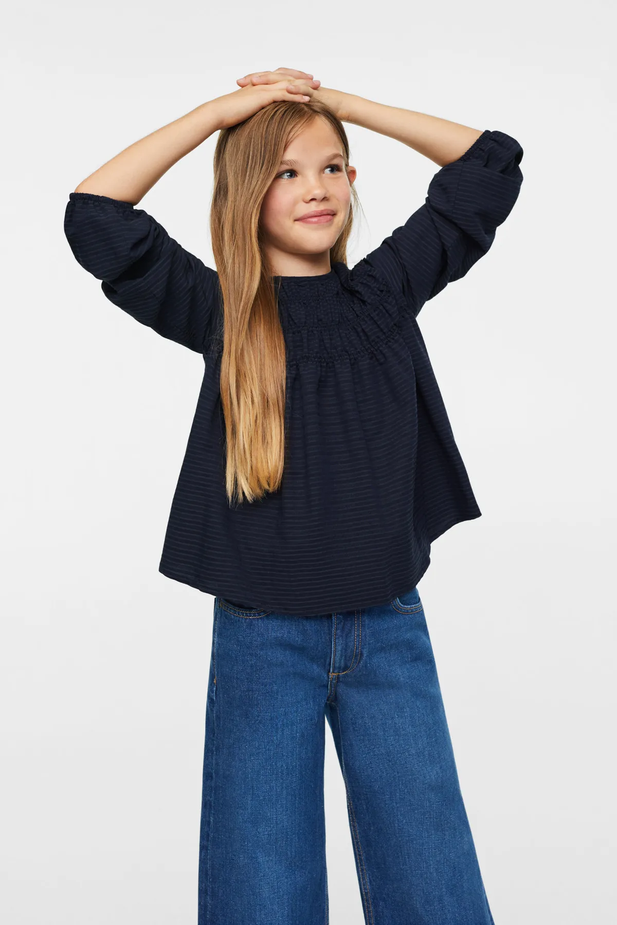 MANGO Kids  Dunkelblaue Damenbluse 37083265
