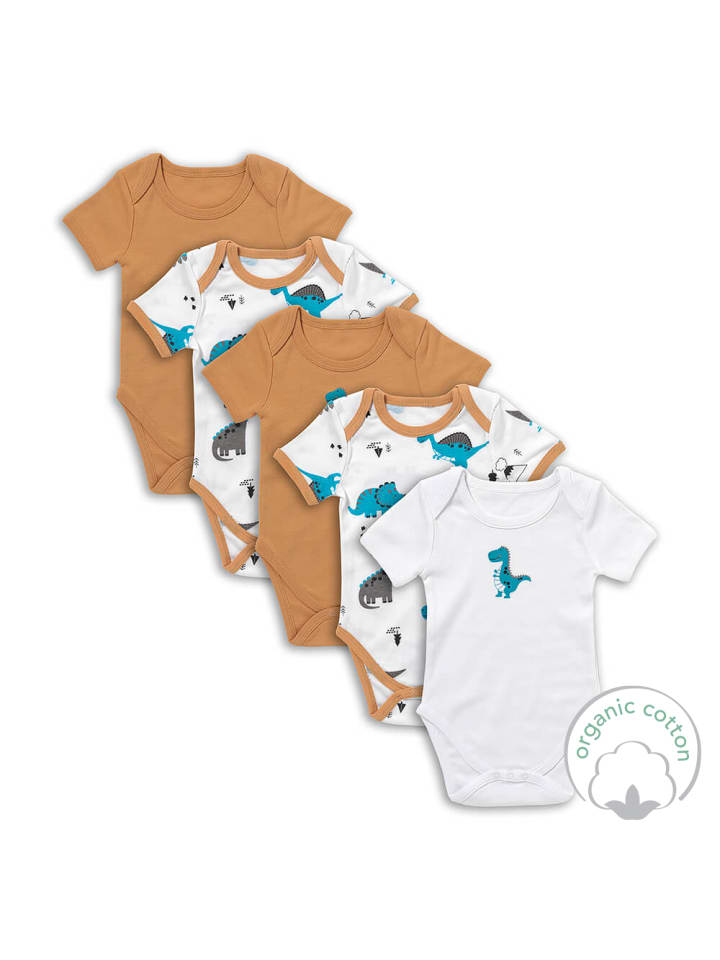 Schlummersack Bio Baby-Bodys kurzarm 5er-Pack in Braun günstig kaufen