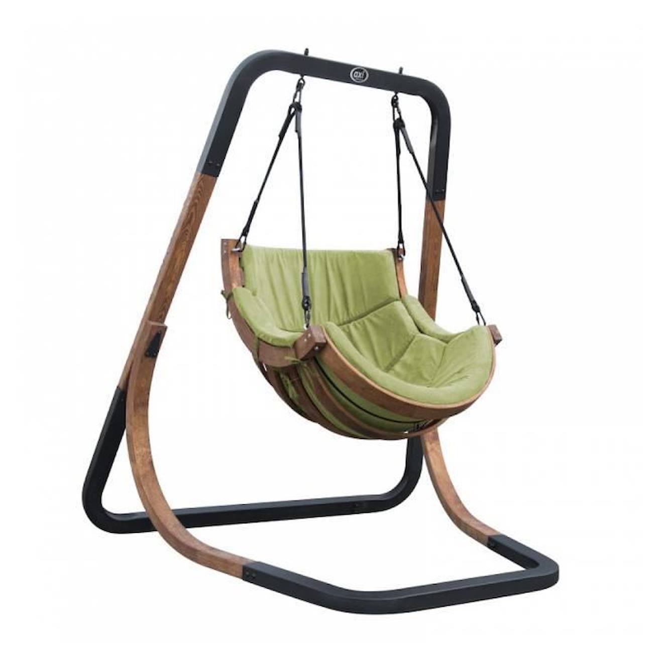 AXI Capri Chaise suspendue sur pied en bois | Fauteuil / Siège suspendu suspendu avec support pour le jardin vert