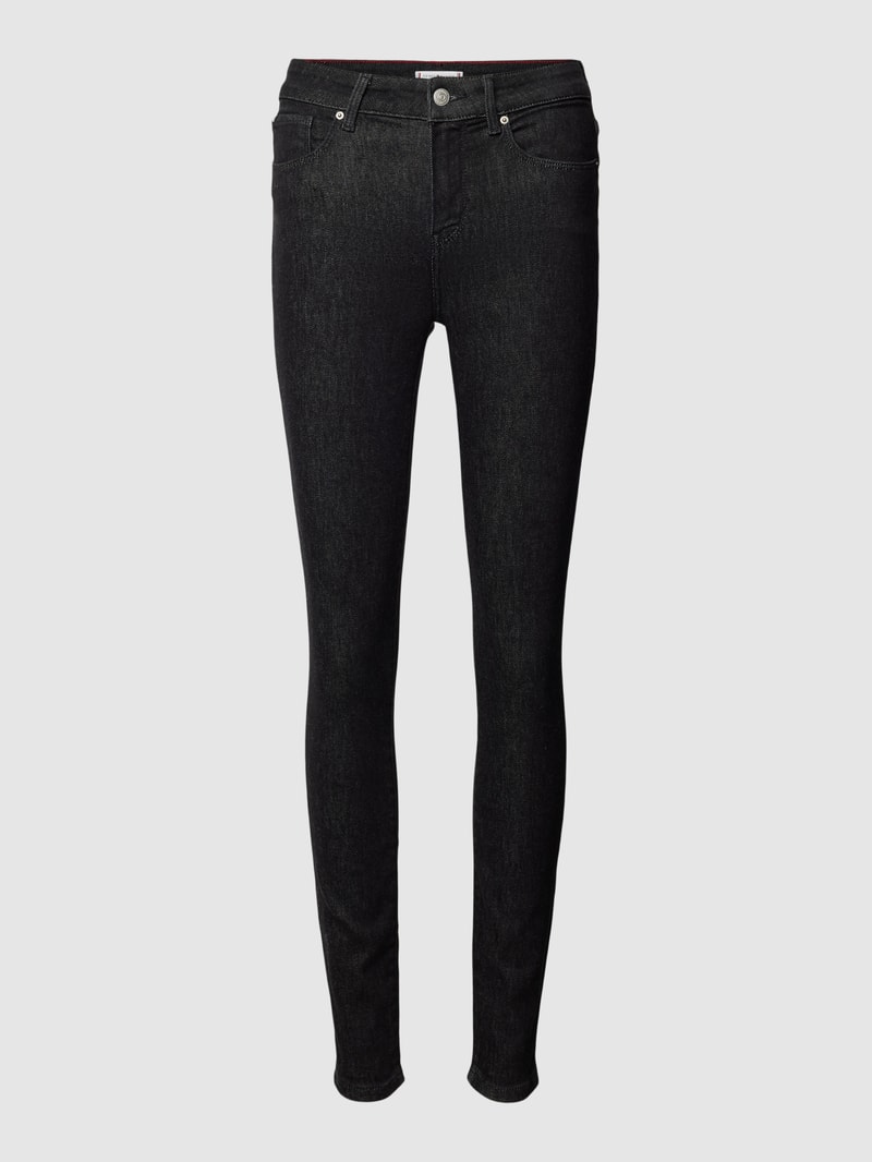 Skinny Fit Jeans mit 5-Pocket-Design in schwarz