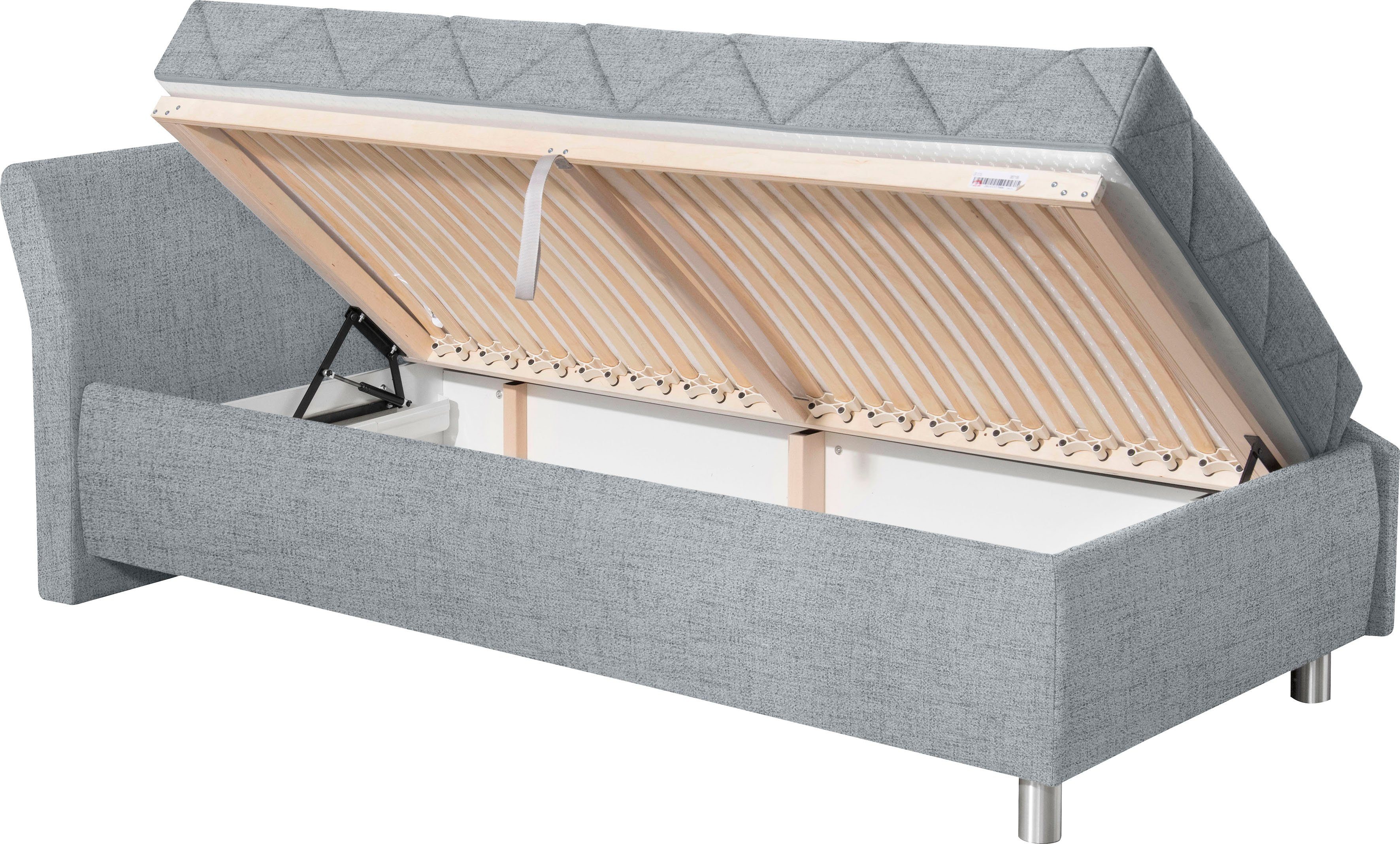 ADA trendline Schlafsofa Lindsay, Bettkasten, Zierkissen-Set aus: 2 Stk. 40x40cm, 1 Stk. 30x30cm