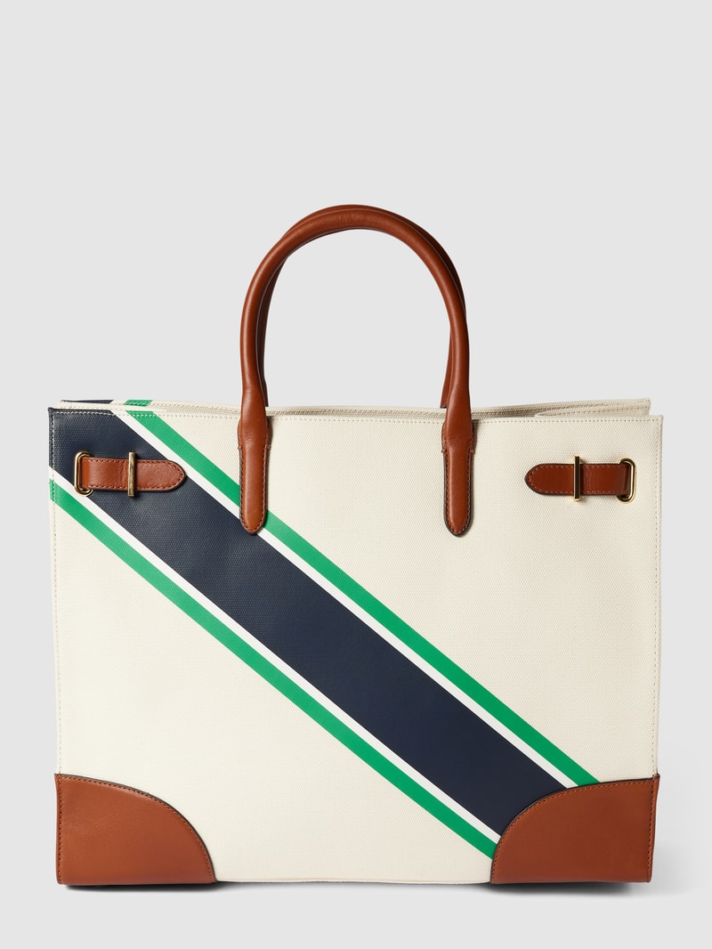 Tote Bag mit Label-Print in ecru