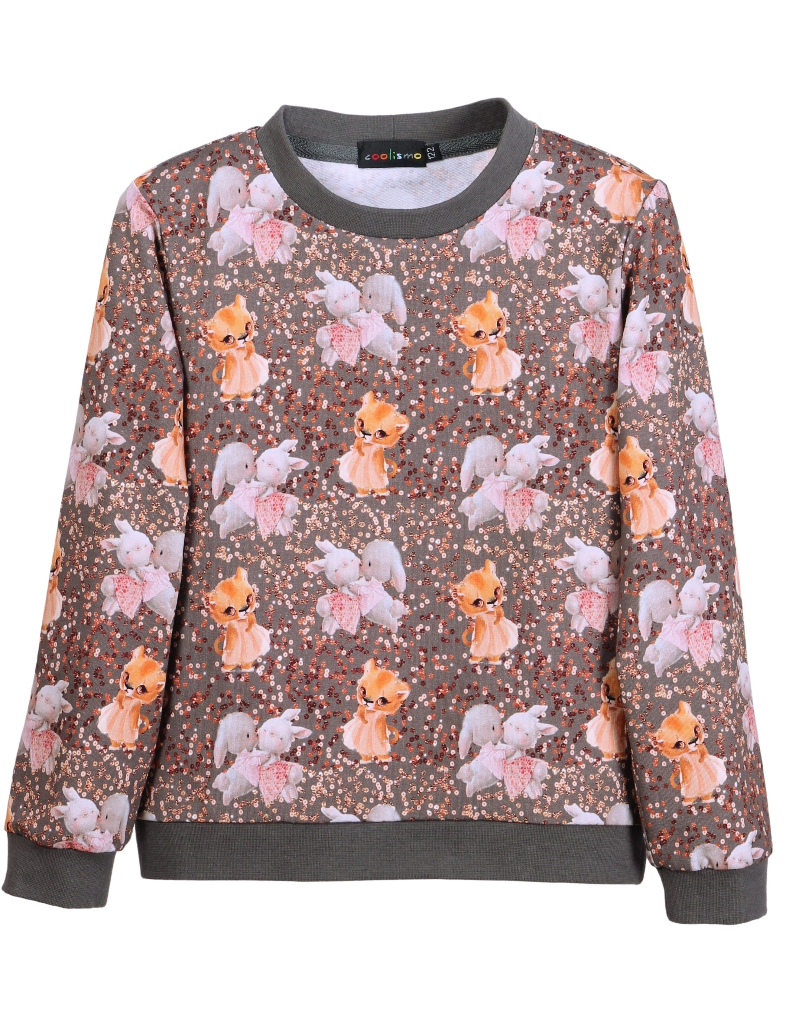 coolismo Sweater Kinder Sweatshirt Mädchen Pullover mit niedlichem Tier-Print Baumwolle, Made in Europa