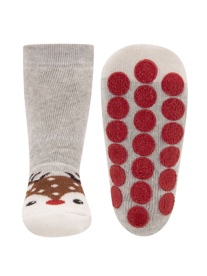 ewers Stoppersocken ABS Rentier in hellsilber meliert günstig kaufen