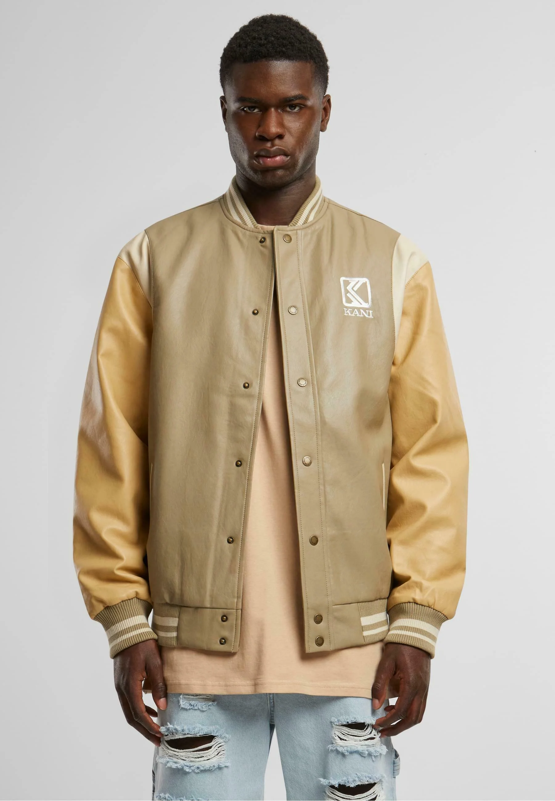 Karl Kani BLOCK FAKECOLLEGE - Chaqueta de piel sintética