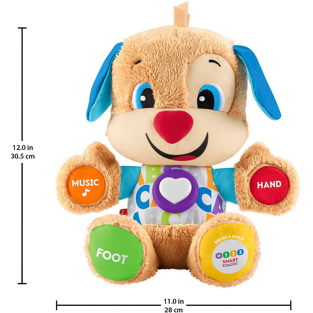 Fisher-Price Lernspaß Hündchen, Baby-Spielzeug mit Musik, Kuscheltier, Lernspielzeug